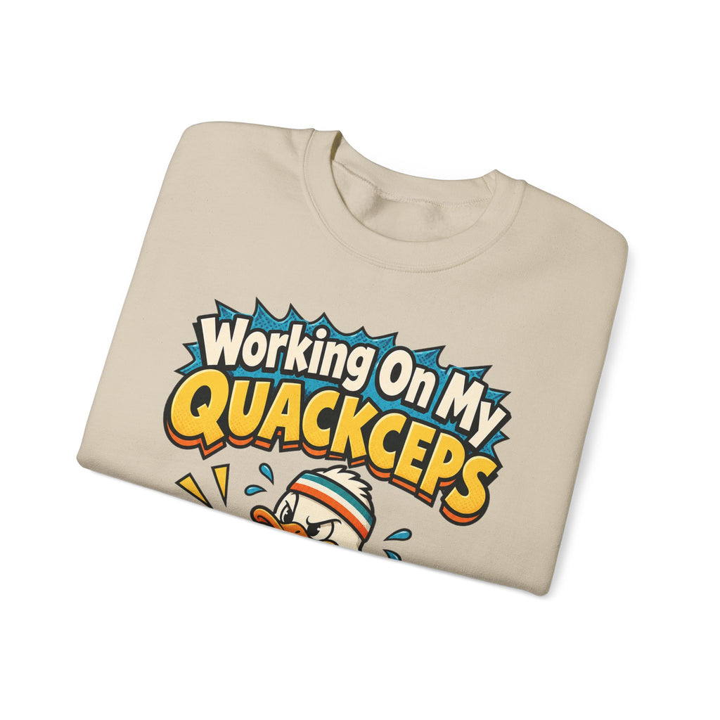 funny gym Sweatshirt Working On My Quackceps Sweatshirt, Funny Graphic Sweatshirt,