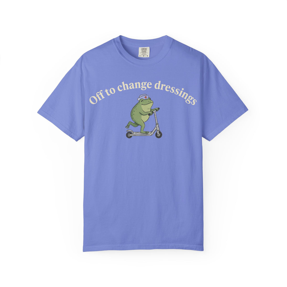 Off To Change Dressings Wide Shirt, Nurse Frog On A Scooter Tee, Funny Wound Care Shirt, RN Gift