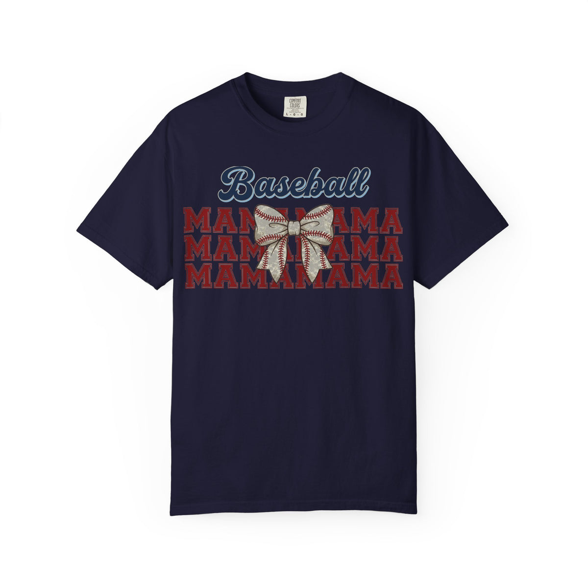 Baseball Mama Shirt, Stacked Varsity Mama Tee, Baseball Bow Mom Shirt, Game Day Baseball Mom Gift