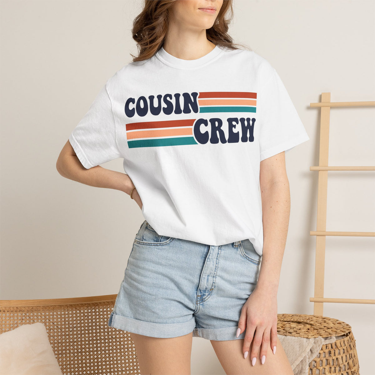 Cousin Crew Retro Stripe Shirt, Vintage Matching Family Tee, Cousin Reunion Shirt, Family Gift