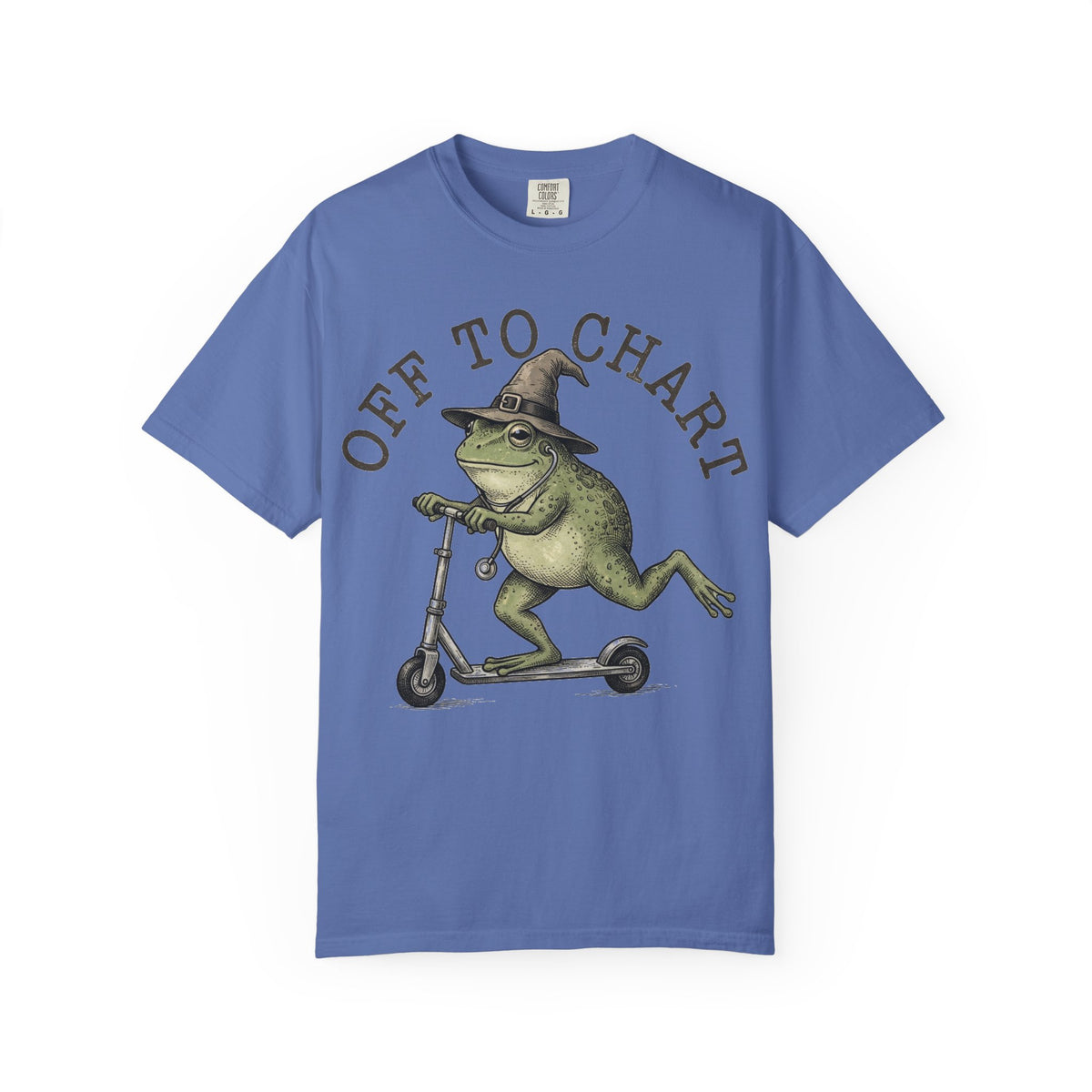 Off To Chart Bold Shirt, Engraved Frog Nurse Scooter Tee, Funny Night Shift Shirt, Nurse Gift