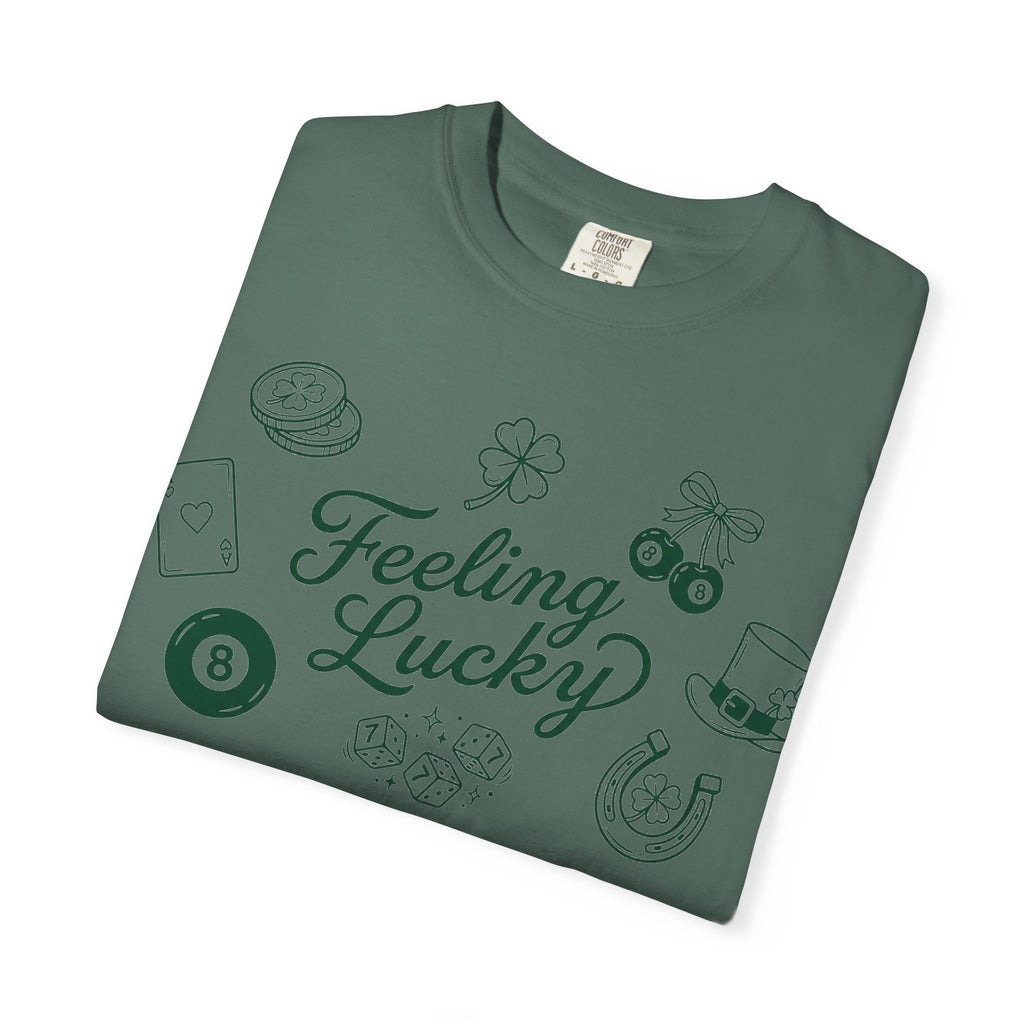 Feeling Lucky Shirt, St Patricks Day Charms Tee, Green Clover Dice Shirt, Lucky Charm Gift