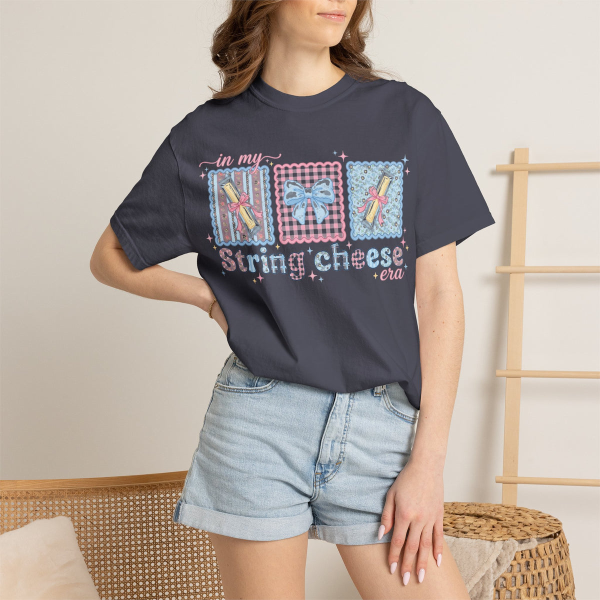 In My String Cheese Era Shirt, Coquette Bow Snack Tee, Funny Girl Dinner Shirt, Cute Gift