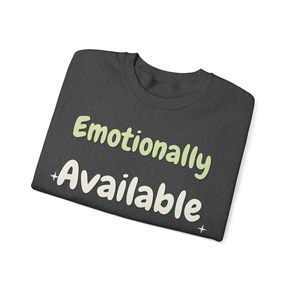 Funny Quote Sweatshirt For Women Emotionally Available For Snacks | Funny Sarcasm Sweatshirt | Sarcastic Quote Sweatshirt | Gift