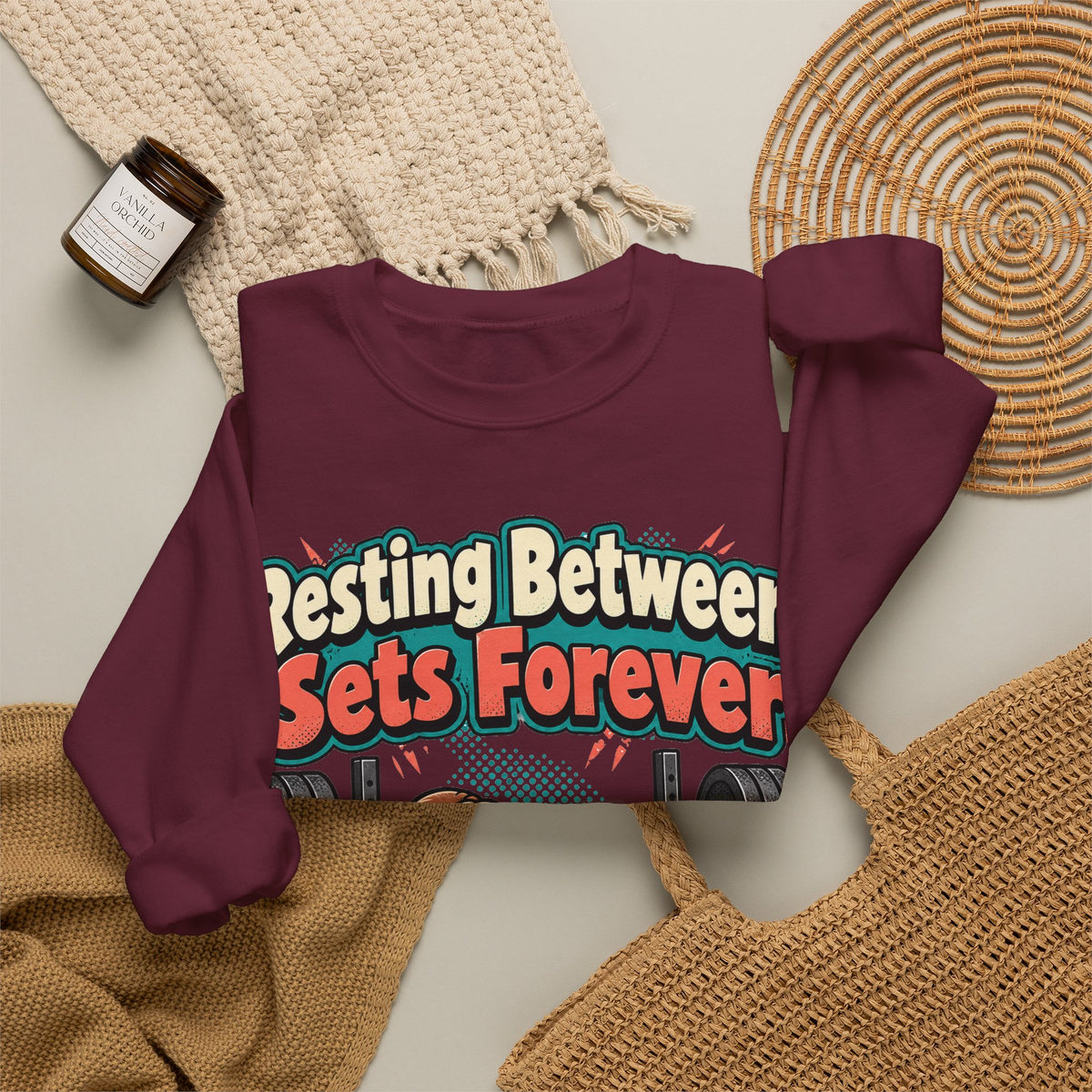 funny gym Sweatshirt Resting Between Sets Forever Sweatshirt, Funny Lifting Graphic Sweatshirt,