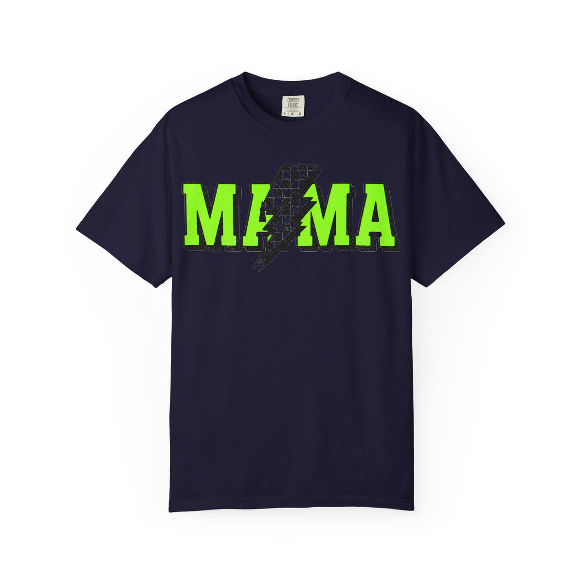 Mama Checkered Bolt Shirt, Green Lightning Mom Tee, Edgy Mama Shirt, Mothers Day Gift