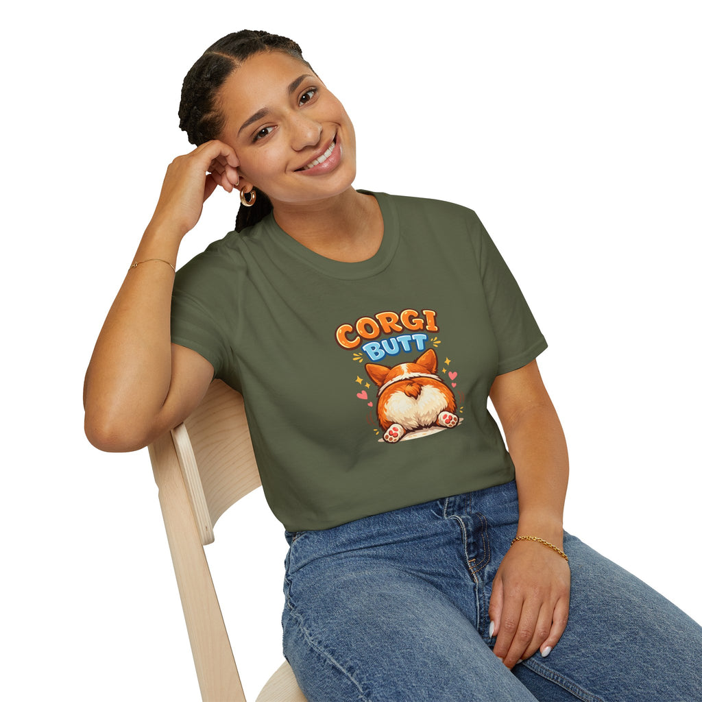 Corgi Butt T-Shirt — Cute Corgi Rear Graphic Tee for Dog Lovers