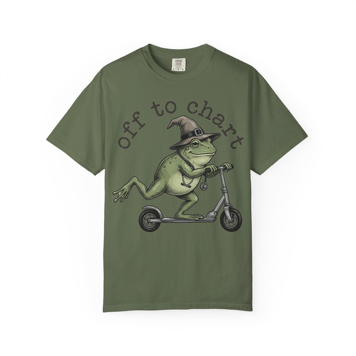 Off To Chart Etched Frog Shirt, Vintage Nurse Frog Scooter Tee, Charting Humor Shirt, RN Gift