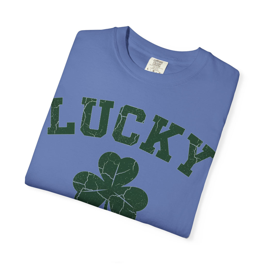 Lucky Big Shamrock Shirt, Bold Varsity Clover Tee, St Patricks Day Shirt, Irish Gift