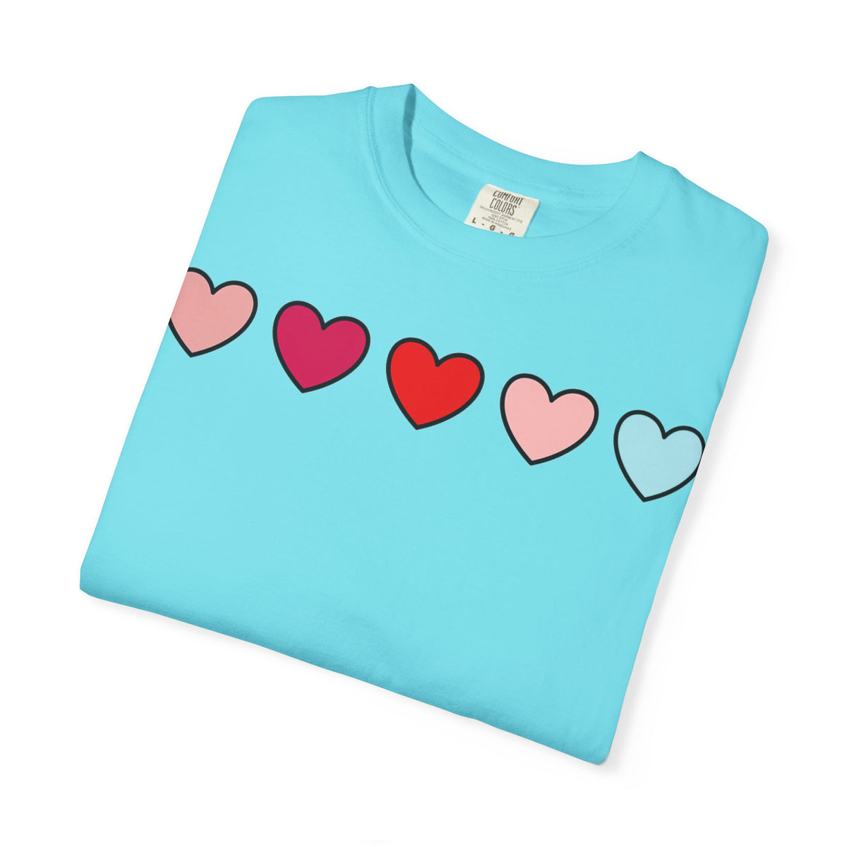 Row Of Hearts Shirt, Minimal Pink Heart Line Tee, Simple Valentine Shirt, Galentines Gift