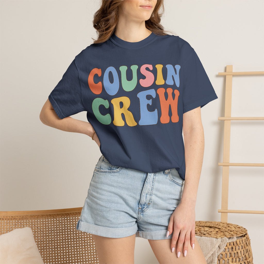 Cousin Crew Shirt, Retro Groovy Bubble Letter Tee, Matching Family Reunion Shirt, Cousin Gift