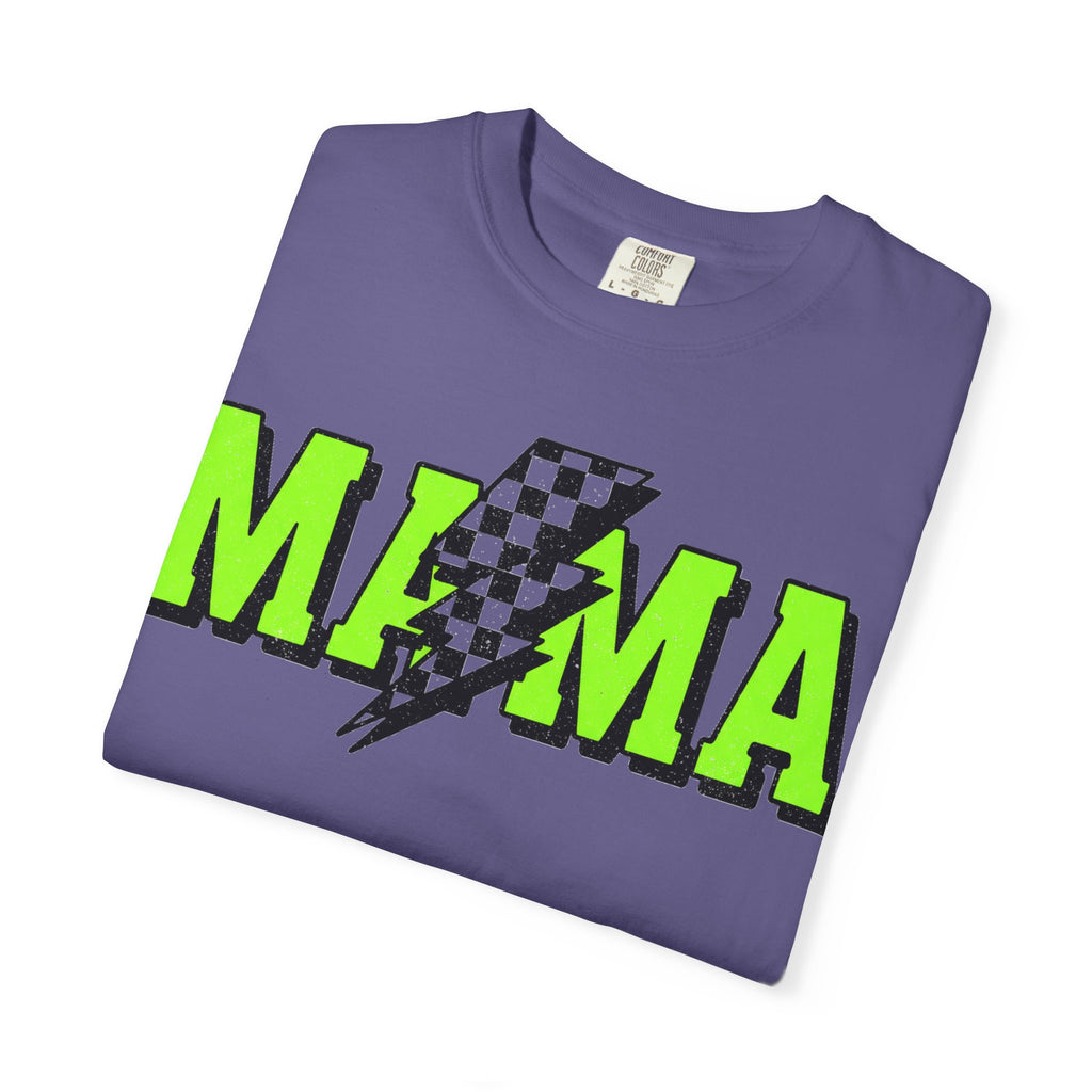 Mama Checkered Bolt Shirt, Green Lightning Mom Tee, Edgy Mama Shirt, Mothers Day Gift