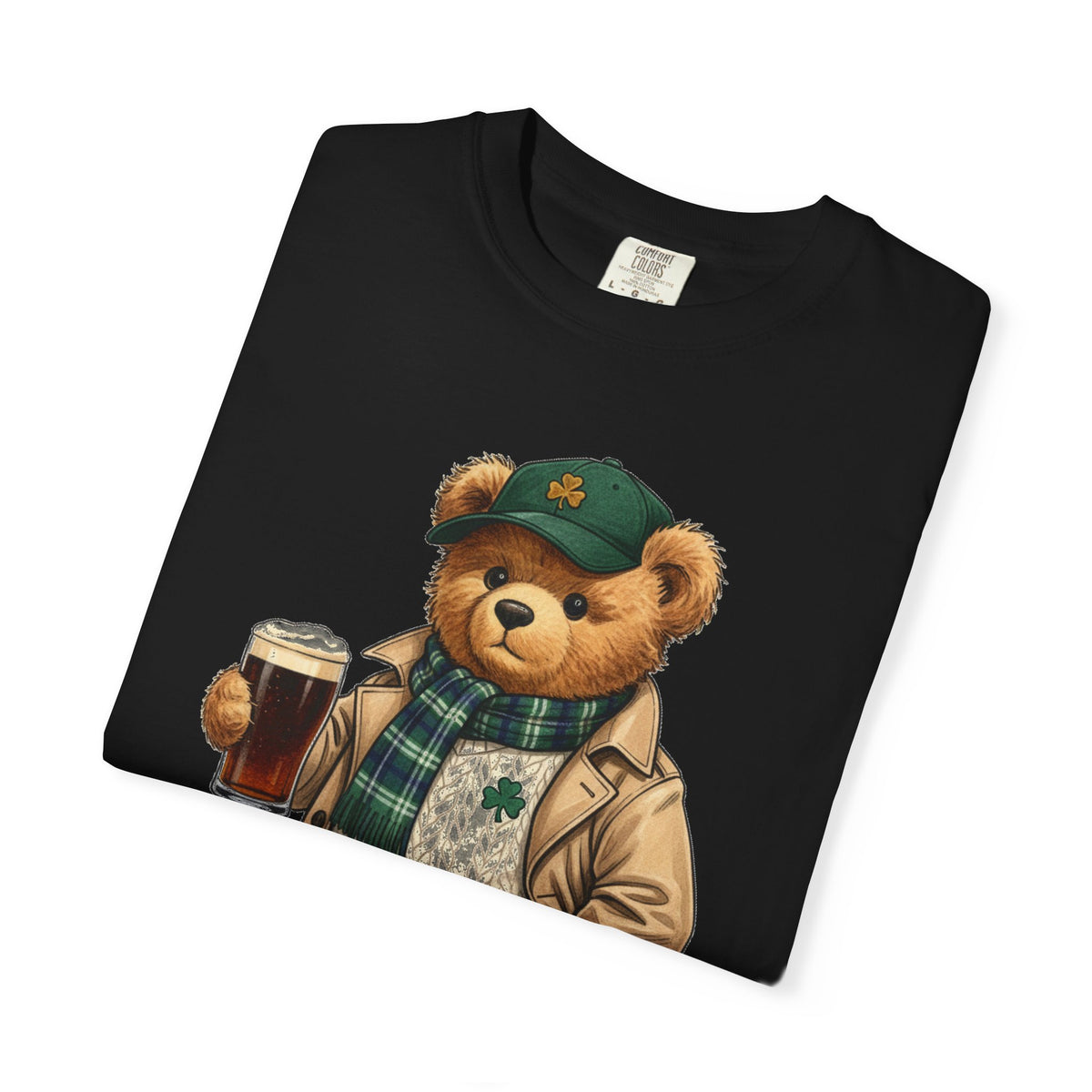 Irish Teddy Bear Trench Coat Shirt, Flat Cap Bear Stout Pint Tee, St Patricks Day Shirt, Irish Gift