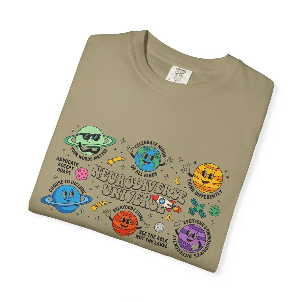 Neurodiverse Universe Wide Shirt, Autism Acceptance Planets Tee, Inclusion Teacher Shirt, SPED Gift