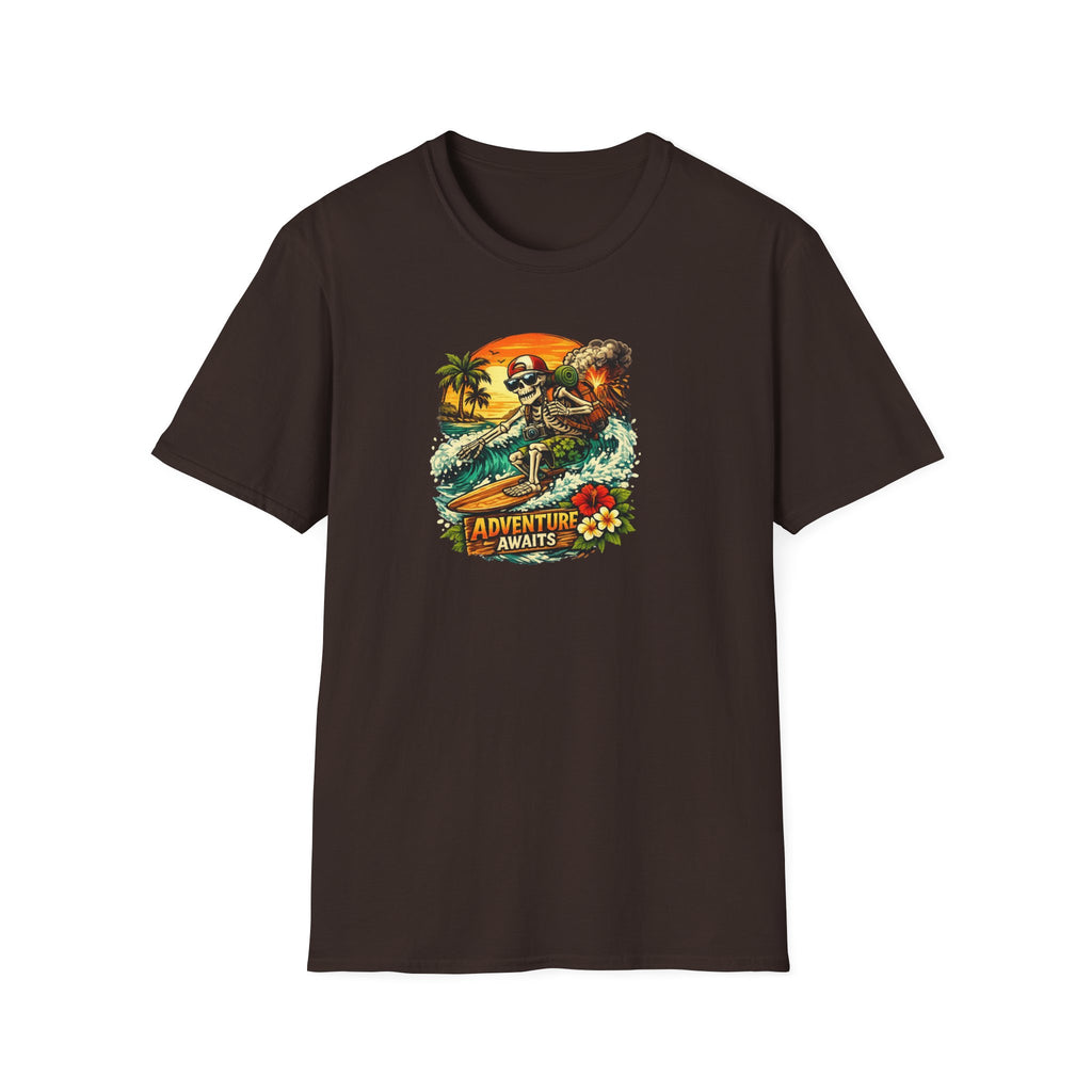 Adventure Awaits Shirt, Retro Dinosaur Outdoor Tee, Explorer Gift