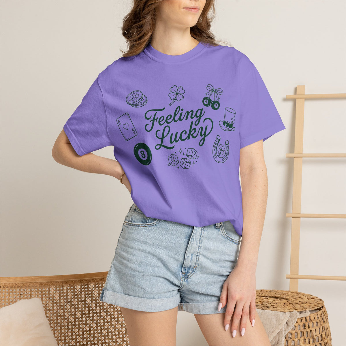 Feeling Lucky Shirt, St Patricks Day Charms Tee, Green Clover Dice Shirt, Lucky Charm Gift