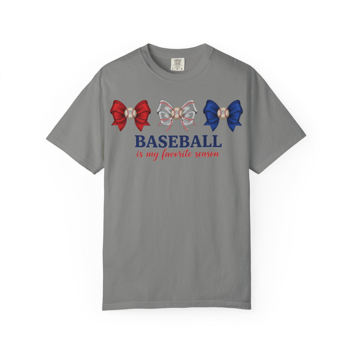 Baseball Is My Favorite Season Shirt, Red White Blue Bows Tee, Baseball Mama Shirt, Opening Day Gift