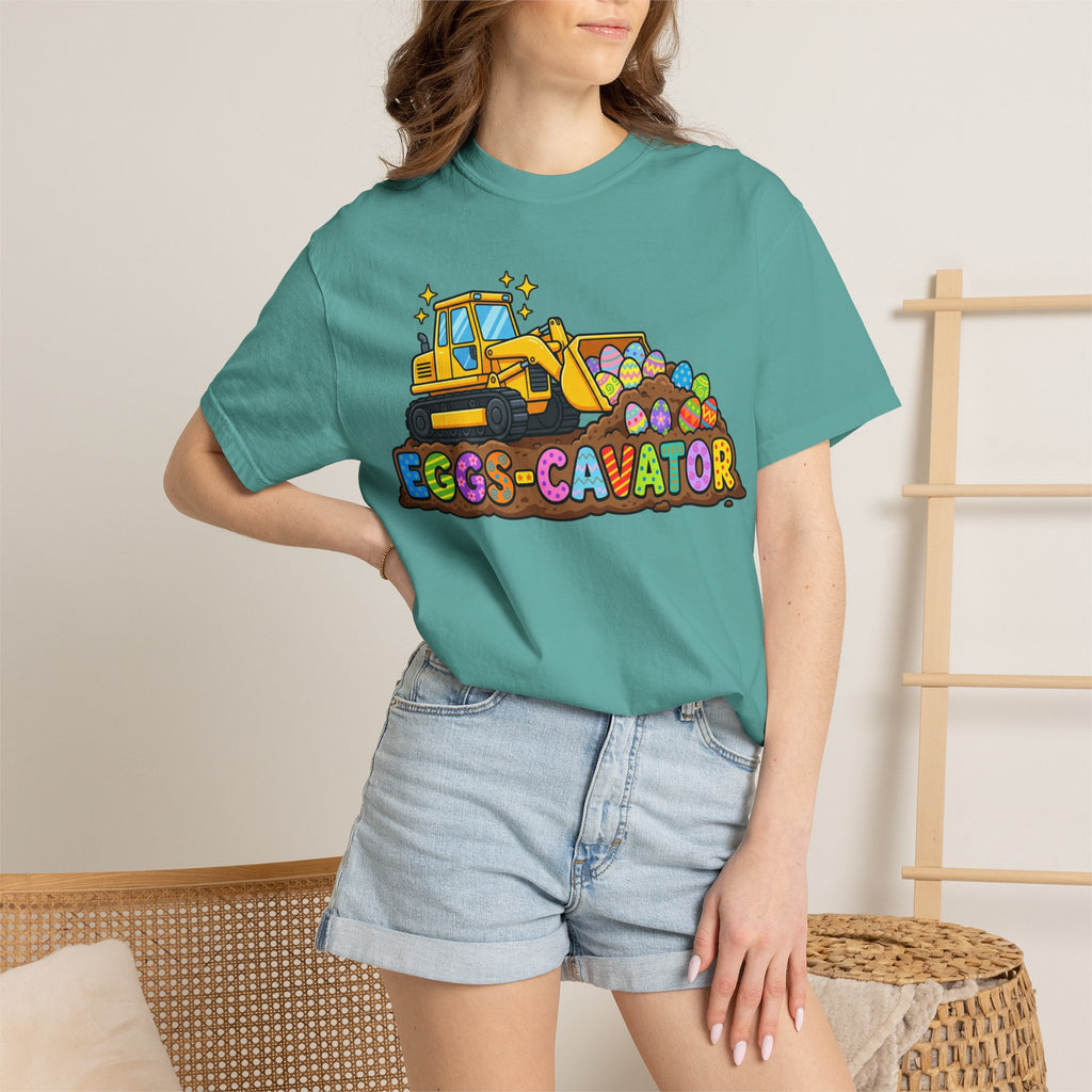 Eggs-Cavator Shirt, Funny Easter Digger Tee, Construction Easter Egg Shirt, Toddler Boy Easter Gift