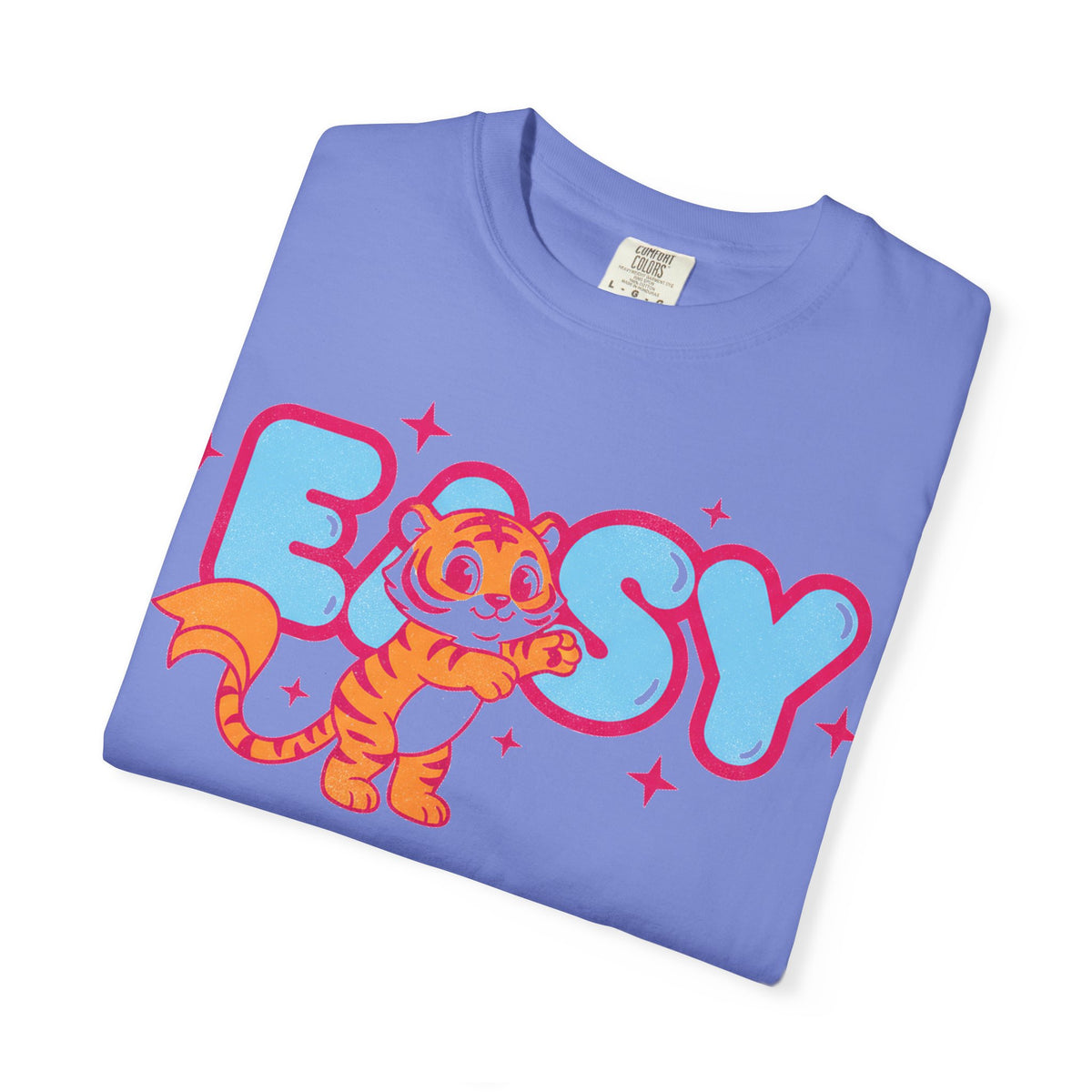 Easy Tiger Centre Cub Shirt, Y2K Retro Bubble Tiger Tee, Pink Sparkle Shirt, Funny Flirty Gift