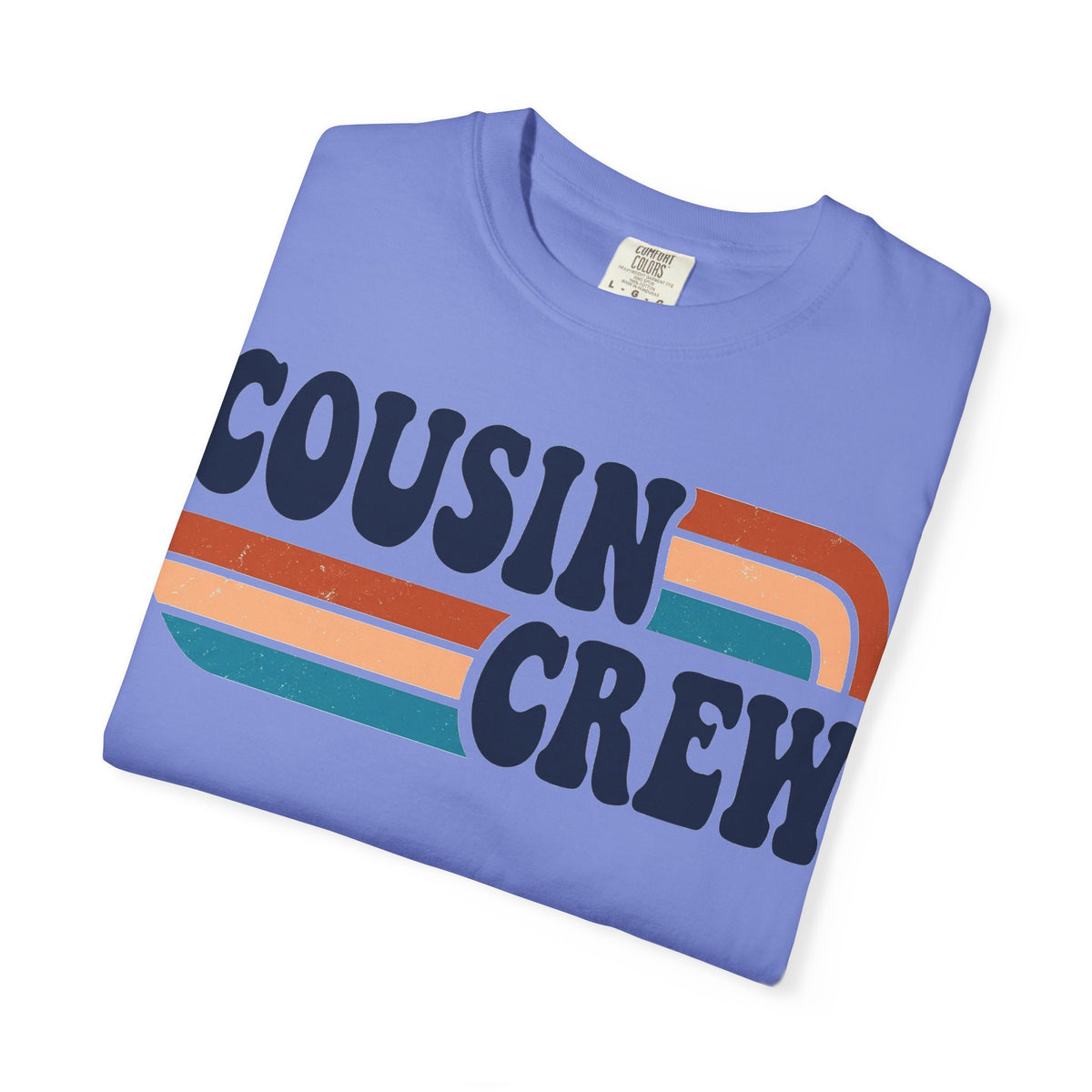 Cousin Crew Rainbow Stripe Shirt, Retro Family Reunion Tee, Matching Cousins Shirt, Family Gift