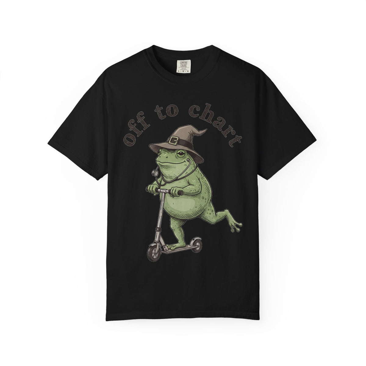 Off To Chart Shirt, Witch Hat Frog Nurse Scooter Tee, Funny Charting RN Shirt, Nurse Gift