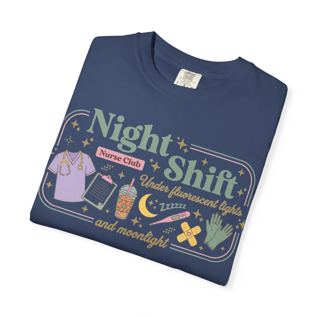 Night Shift Nurse Club Shirt, Under Fluorescent Lights And Moonlight Tee, Cute Night Nurse Shirt, RN Gift