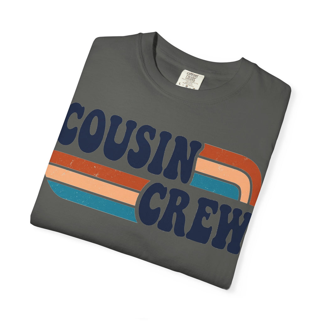 Cousin Crew Rainbow Stripe Shirt, Retro Family Reunion Tee, Matching Cousins Shirt, Family Gift