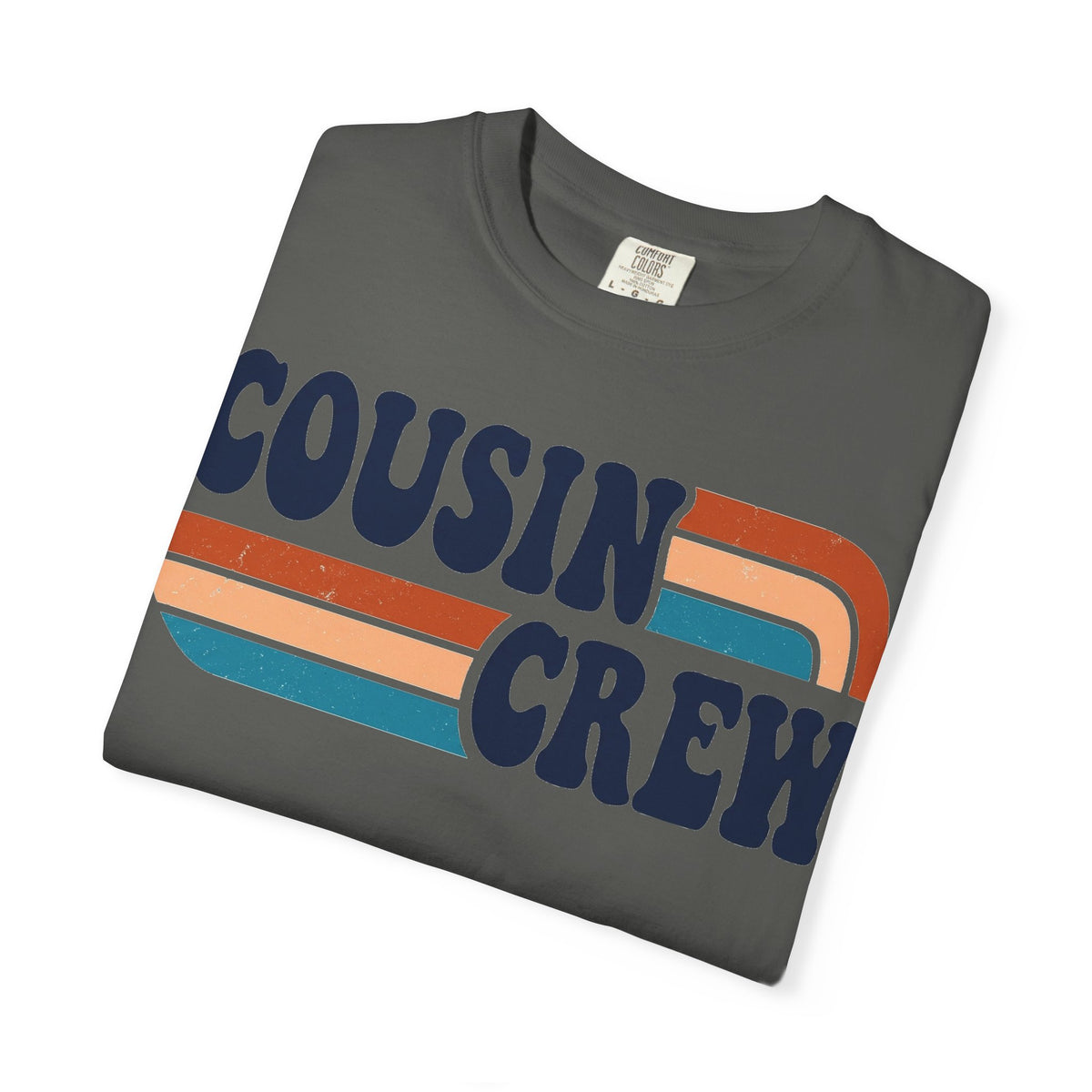 Cousin Crew Rainbow Stripe Shirt, Retro Family Reunion Tee, Matching Cousins Shirt, Family Gift