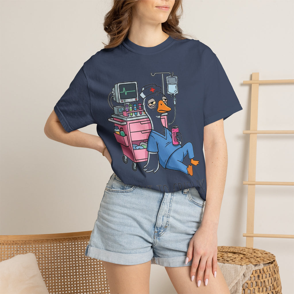 I'm About To Crash Out Shirt, Funny Night Shift Goose Nurse Tee, Burnt Out RN Shirt, Nurse Gift