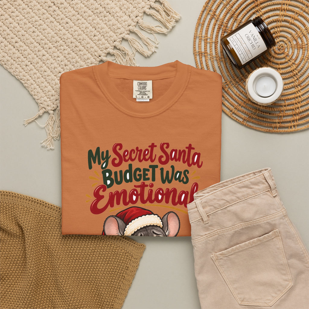 Funny Secret Santa Gift My Secret Santa Budget Was Emotional Shirt, Office Party Shirt, Coworker Christmas Gift Idea