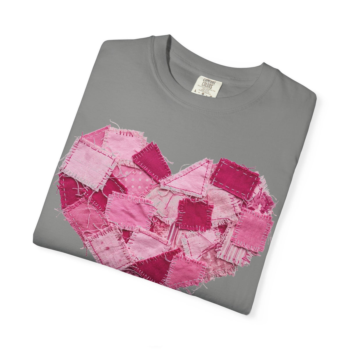 Scrappy Patchwork Heart Shirt, Frayed Quilt Valentine Tee, Cottagecore Heart Shirt, Quilter Gift