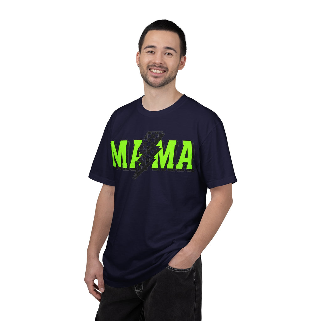 Mama Checkered Bolt Shirt, Green Lightning Mom Tee, Edgy Mama Shirt, Mothers Day Gift
