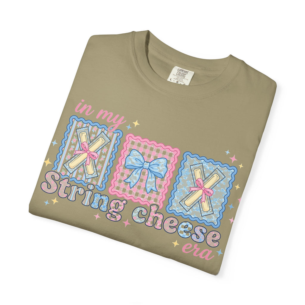 In My String Cheese Era Bow Shirt, Pastel Coquette Snack Tee, Funny Cheese Lover Shirt, Cute Gift