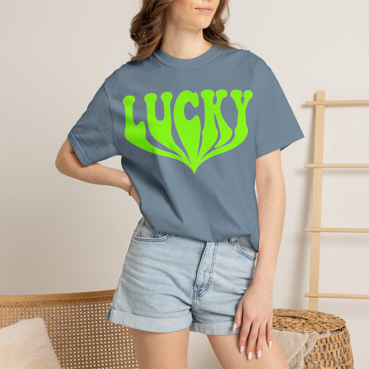Lucky Drippy Type Shirt, Neon Green Psychedelic Tee, Retro St Patricks Day Shirt, Rave Gift