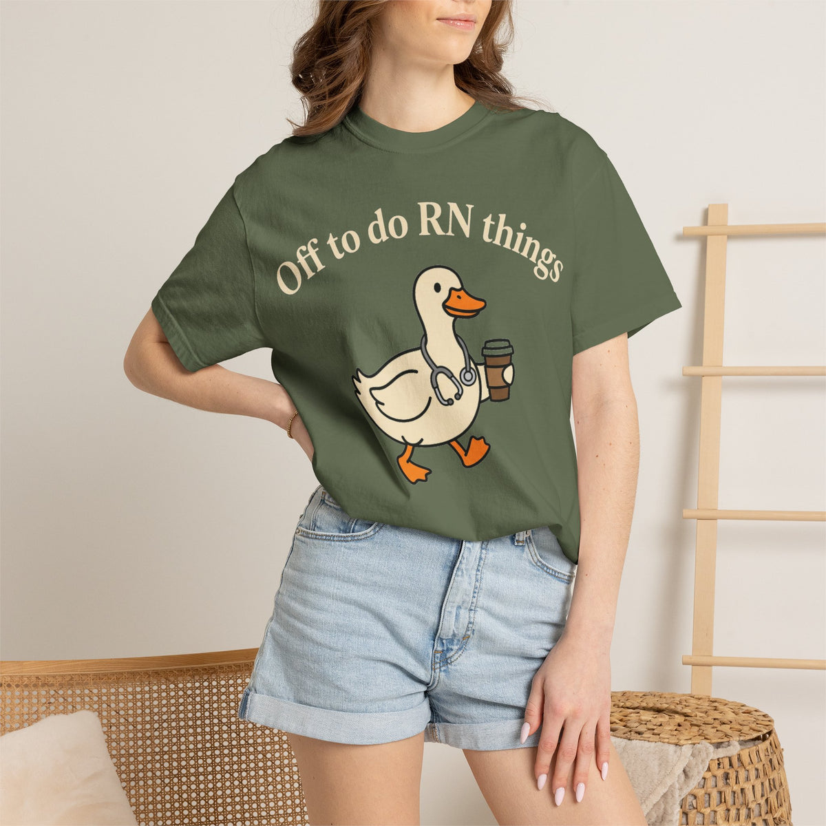 Off To Do RN Things Shirt, Funny Nurse Duck Coffee Tee, Stethoscope Duck Shirt, Nurse Gift