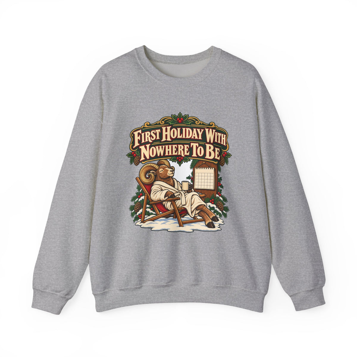 Funny Retirement Christmas Sweatshirt First Holiday With Nowhere To Be Shirt, Funny Holiday Gift Tee, Christmas Gift Idea