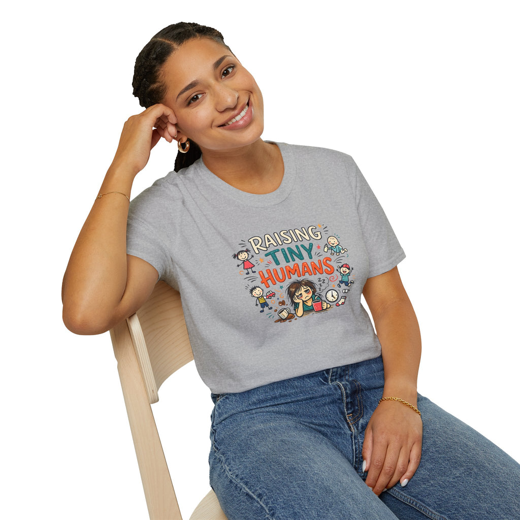Raising Tiny Humans T-Shirt – Cute Parenthood Graphic Tee for Parents & Caregivers