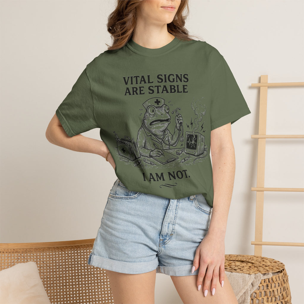 Vital Signs Are Stable I Am Not Shirt, Funny Nurse Frog Tee, Burnt Out RN Shirt, Night Shift Gift