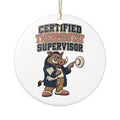 Certified Thermostat Supervisor Ornament, Funny Dad Christmas Gift, Secret Santa Stocking Stuffer, Ceramic Christmas Ornament 2026