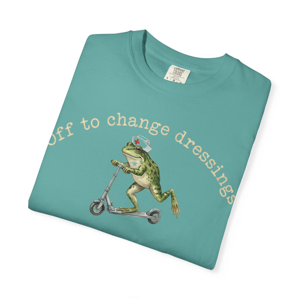 Off To Change Dressings Shirt, Funny Nurse Frog Scooter Tee, Wound Care RN Shirt, Nurse Gift