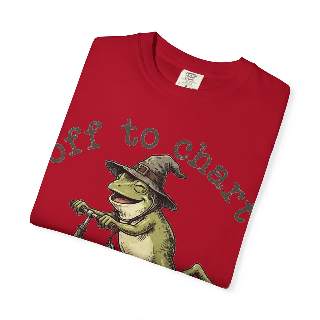 Off To Chart Grinning Frog Shirt, Nurse Frog Scooter Tee, Funny Charting Shirt, RN Gift