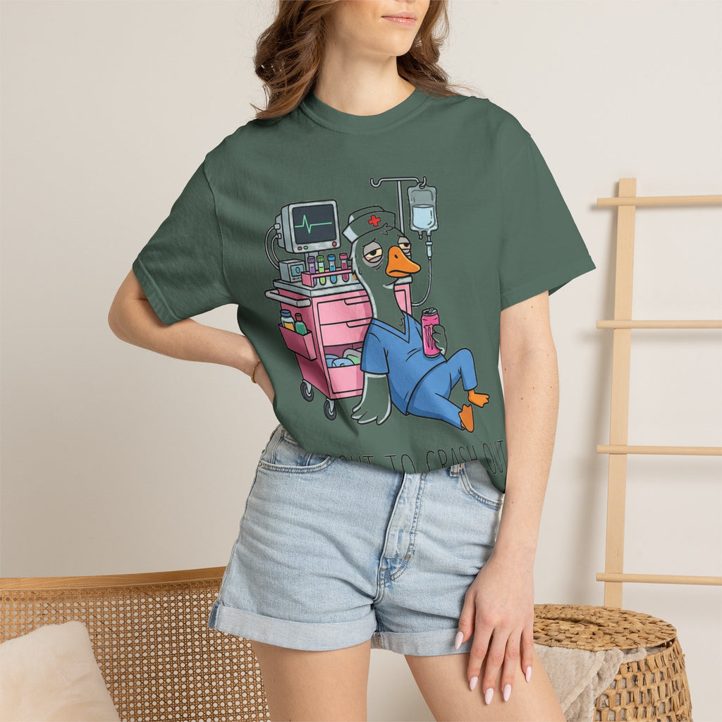 I'm About To Crash Out Shirt, Funny Night Shift Goose Nurse Tee, Burnt Out RN Shirt, Nurse Gift
