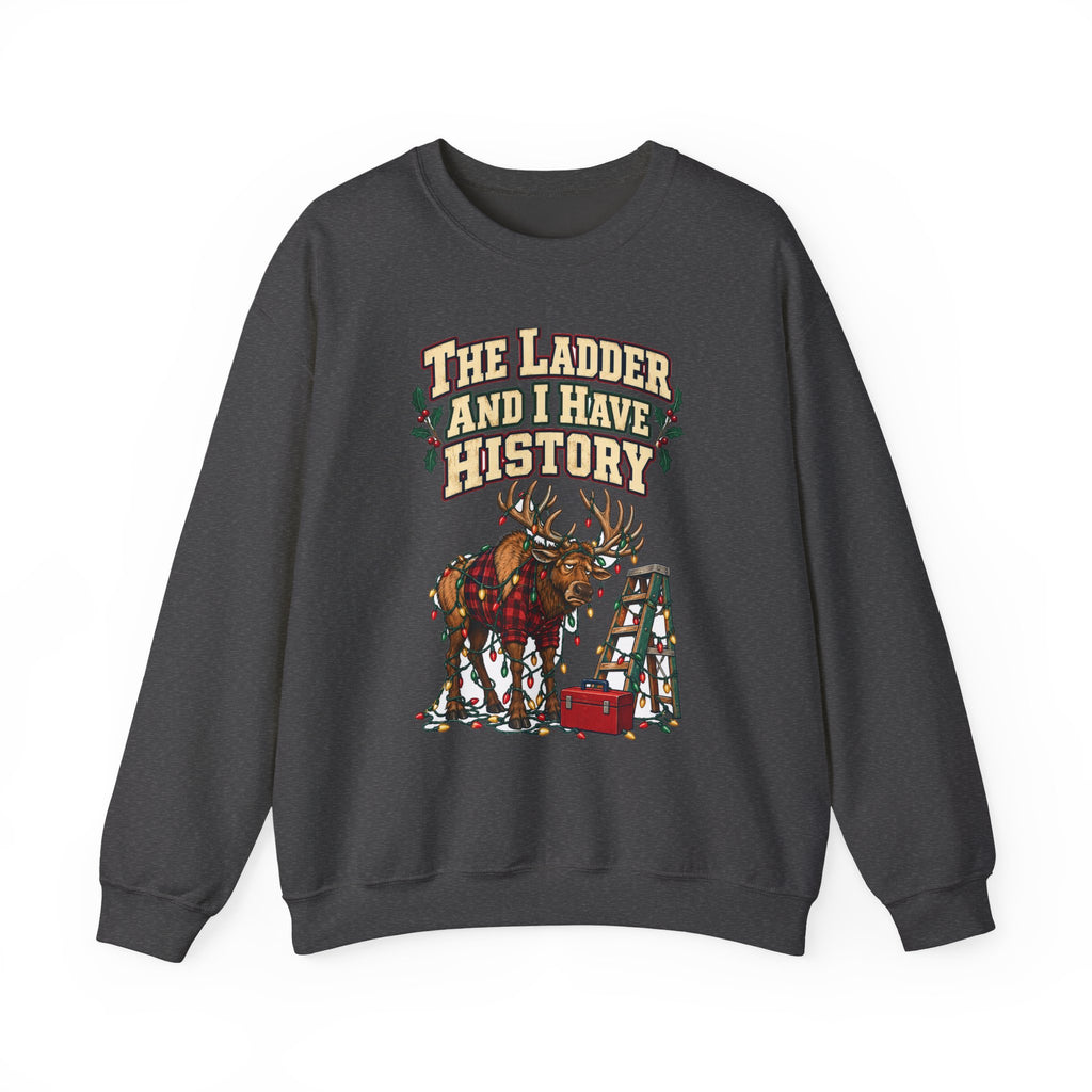 Funny Christmas Dad Sweatshirt The Ladder And I Have History Shirt, Funny Holiday Gift Tee, Christmas Gift Idea