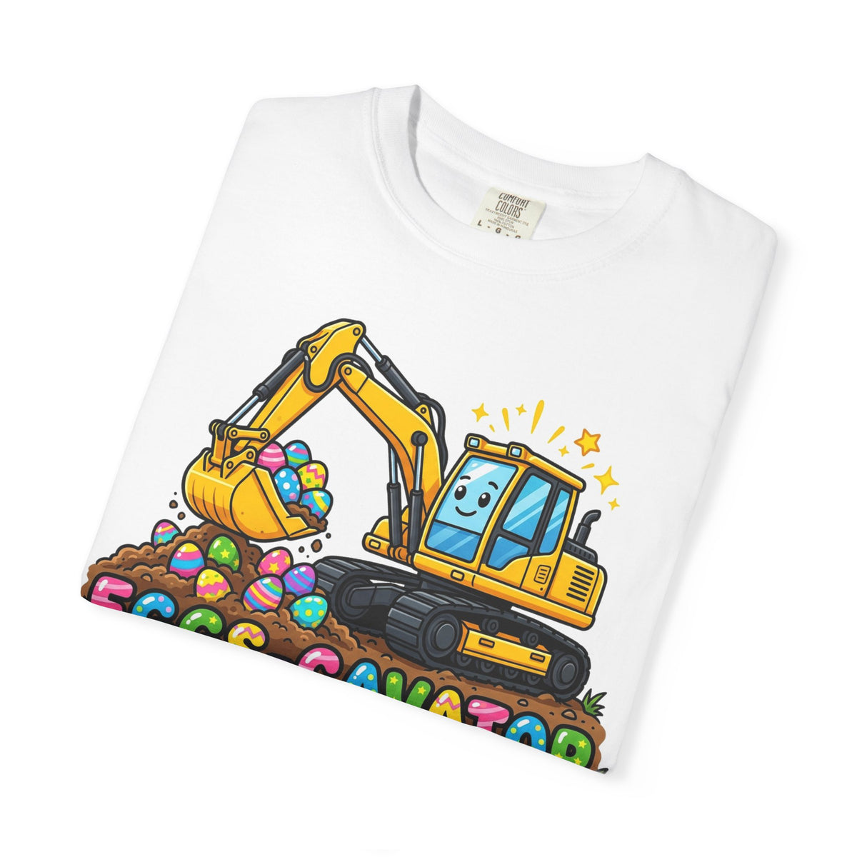 Eggs-Cavator Excavator Shirt, Funny Easter Construction Tee, Digger Easter Egg Shirt, Boys Easter Gift