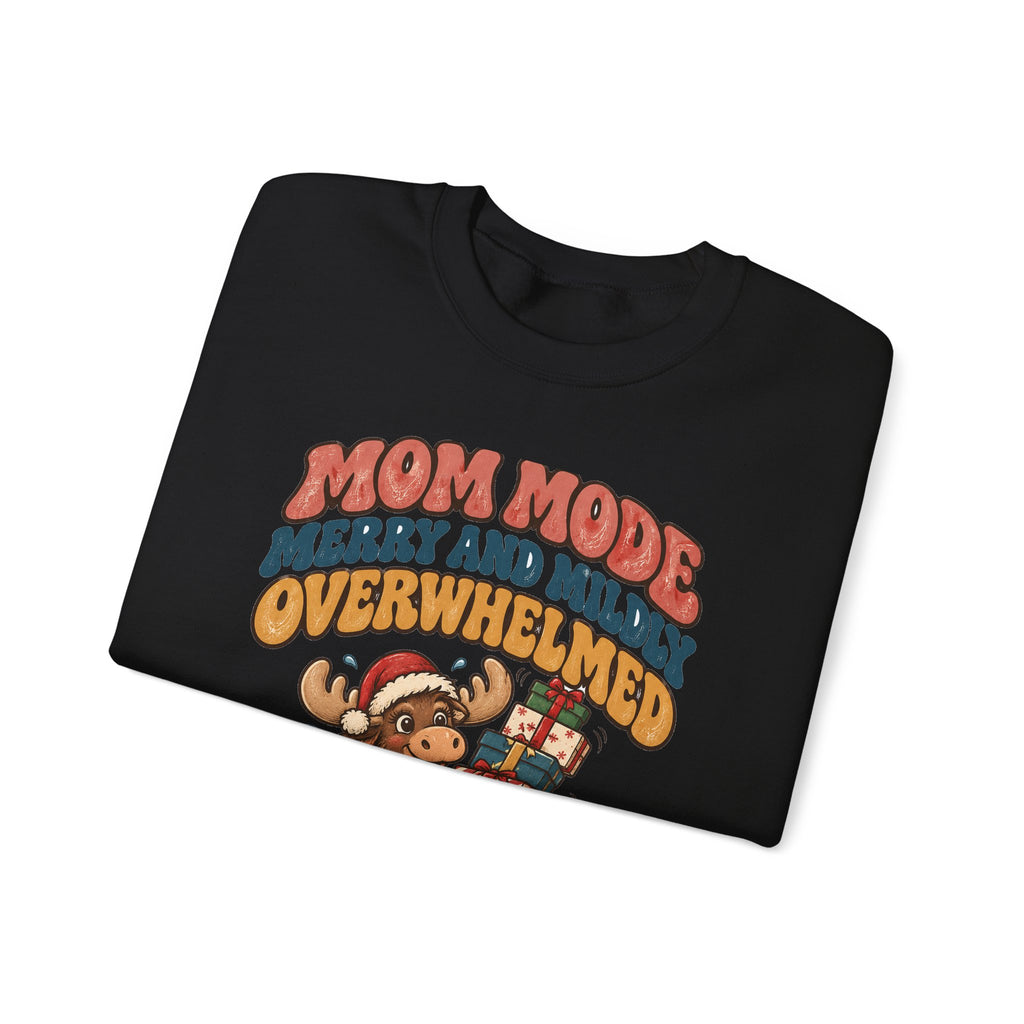 Funny Mom Gift Mom Mode Merry And Mildly Overwhelmed Ornament Mug Sweatshirt Christmas Gift for Mom Wife Tired Mama Moose
