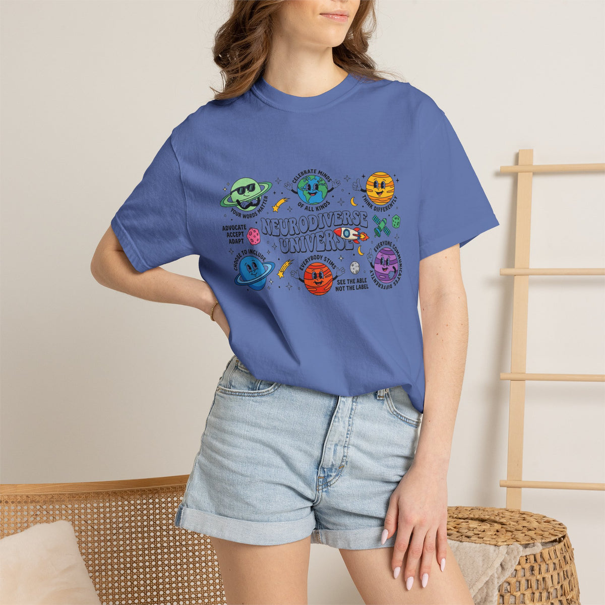 Neurodiverse Universe Wide Shirt, Autism Acceptance Planets Tee, Inclusion Teacher Shirt, SPED Gift
