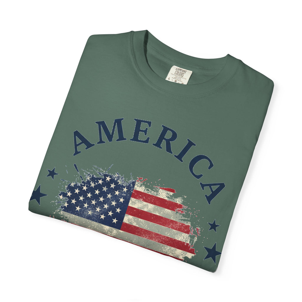 America 1776 2026 Arched Shirt, Vintage Flag Splash Tee, Patriotic Americana Shirt, Independence Day Gift