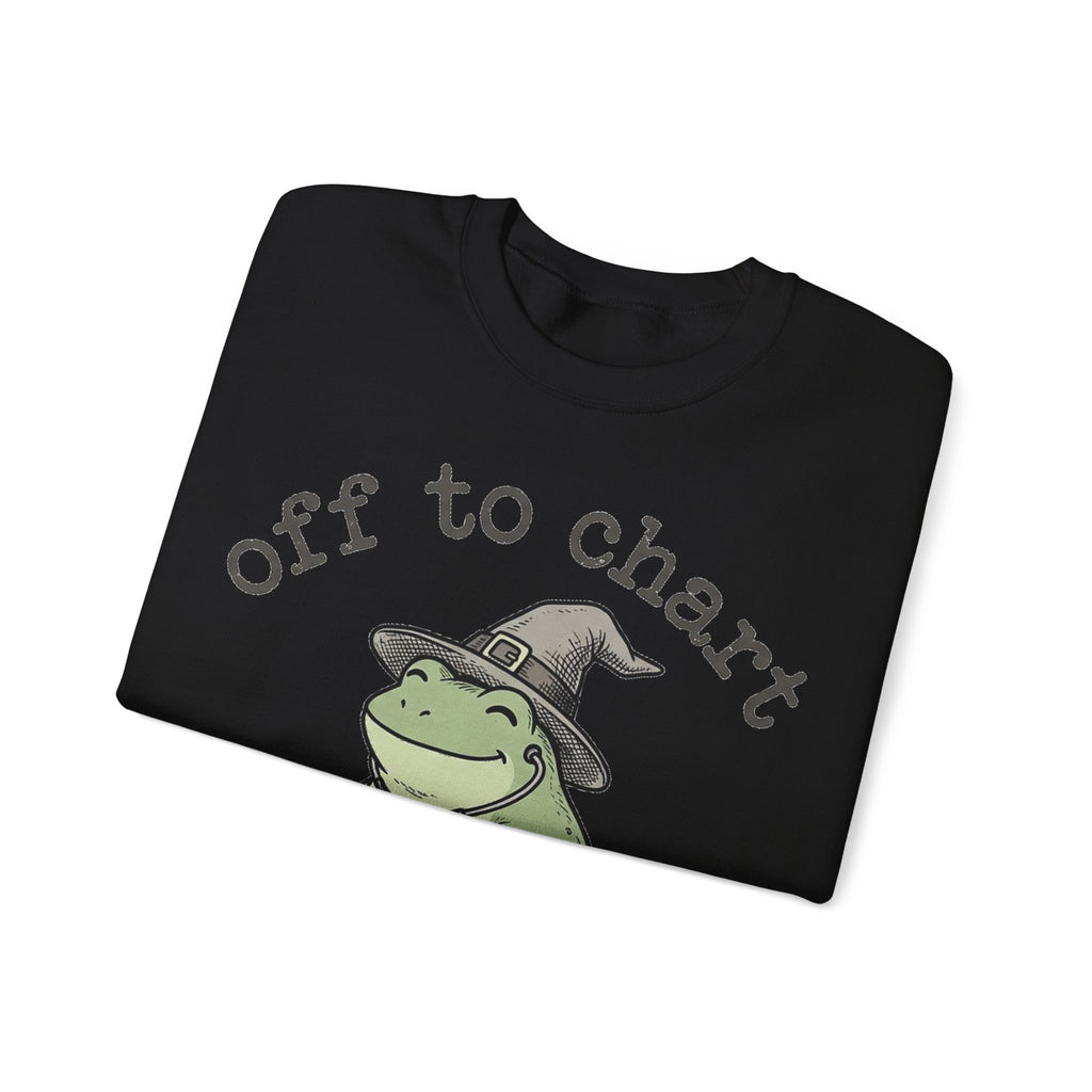 Off To Chart Frog Nurse Sweatshirt, Witch Hat Frog on Scooter Sweatshirt, Funny Halloween Nurse Sweatshirt, Spooky Nursing Student Gift, RN
