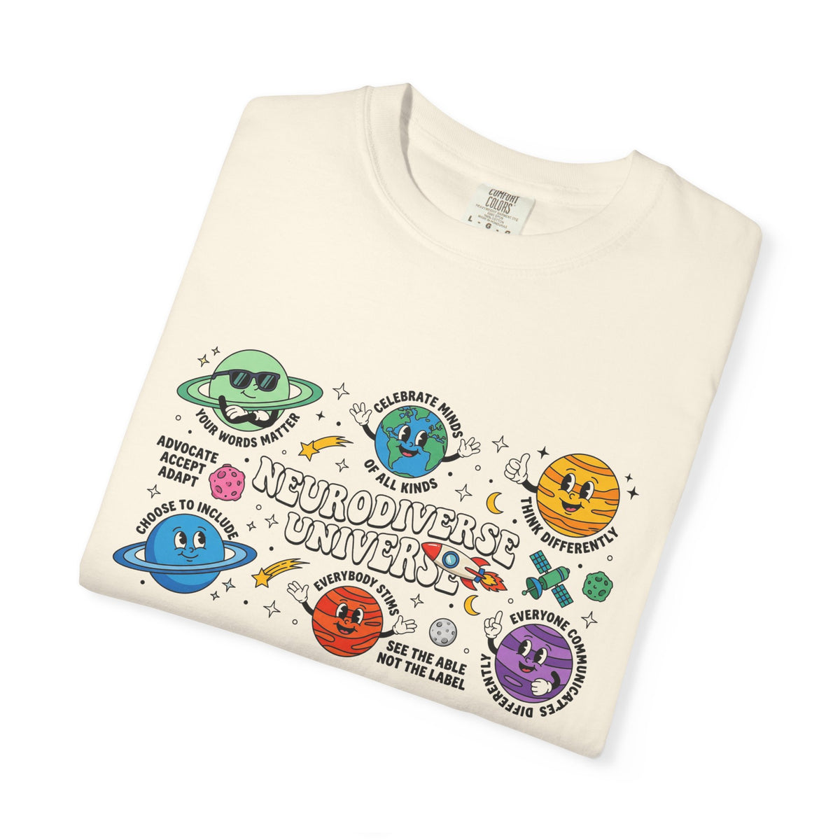 Neurodiverse Universe Wide Shirt, Autism Acceptance Planets Tee, Inclusion Teacher Shirt, SPED Gift