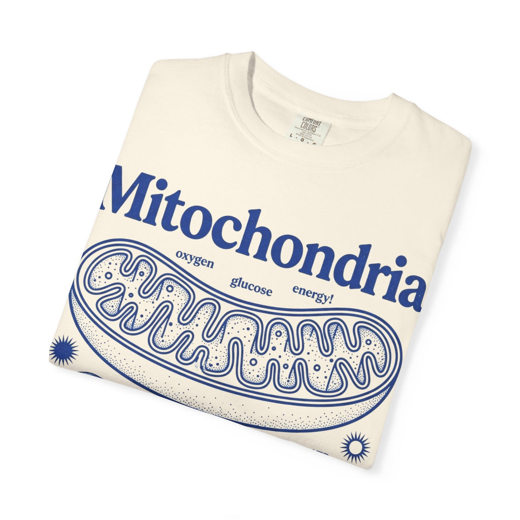 Mitochondria Powering Life Since Forever Tall Shirt, Retro Biology Poster Tee, Science Teacher Shirt, Nerd Gift